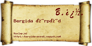Bergida Árpád névjegykártya